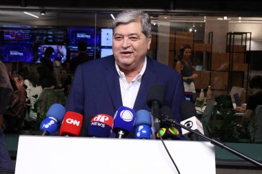 Sao Paulo (SP), Brezilya 08 / 08 / 2024 Başkent Sao Paulo belediye başkanı adayı Jose Luiz Datena (PSDB), Bando Müzakeresi 'ne geldi.