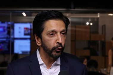 Sao Paulo (SP), Brezilya 08 / 08 / 2024 Başkent Sao Paulo belediye başkanı adayı Ricardo Nunes (MDB), Bando Müzakeresi 'ne geldi. 