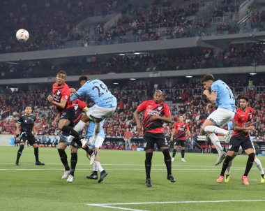 CURITIBA (PR) Brazil 08 / 15 / 2024 Player Franco Jara, Ligga Arena 'da oynanan Güney Amerika Kupası 16. Raundunda geçerli olan Athletico ve Belgrano arasındaki maçta 