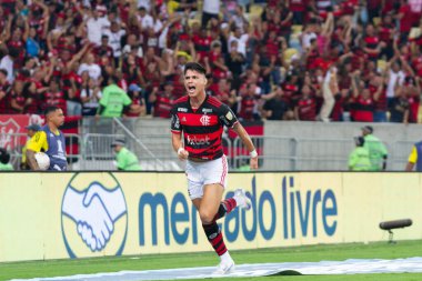  Rio de Janeiro (RJ), Brezilya 08 / 15 / 2024 - Oyuncu Luiz Araujo, Flamengo ve Bolivar arasında oynanan ve 2024 Copa Libertadores da America 'nın 16.