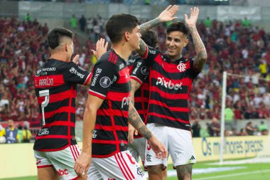  Rio de Janeiro (RJ), Brezilya 08 / 15 / 2024 - Oyuncu Luiz Araujo, Flamengo ve Bolivar arasında oynanan ve 2024 Copa Libertadores da America 'nın 16.