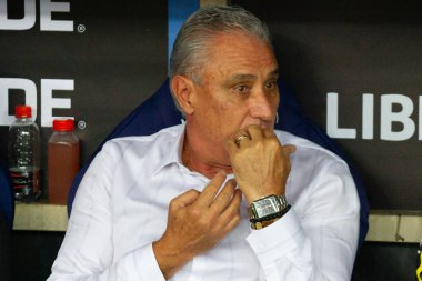 Rio de Janeiro (RJ), Brezilya 08 / 15 / 2024 - Koç Tite, Flamengo ve Bolivar arasında oynanan maçta, Mario Filho Stadyumu 'nda (Maracana) düzenlenen 2024 Copa Libertadores da America' nın 16.)