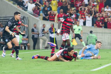 Rio de Janeiro (RJ), Brezilya 08 / 15 / 2024 - Oyuncu Pedro, Flamengo ve Bolivar arasında oynanan maçta, Mario Filho Stadyumu 'nda (Maracana) düzenlenen 2024 Copa Libertadores da America' nın 16.)