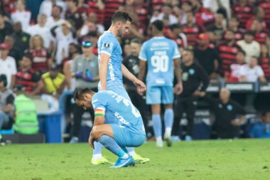 Rio de Janeiro (RJ), Brezilya 08 / 15 / 2024 - Player Saucedo, Flamengo ve Bolivar arasında oynanan ve Mario Filho Stadyumu 'nda düzenlenen 2024 Copa Libertadores da America' nın 16.