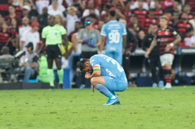 Rio de Janeiro (RJ), Brezilya 08 / 15 / 2024 - Player Saucedo, Flamengo ve Bolivar arasında oynanan ve Mario Filho Stadyumu 'nda düzenlenen 2024 Copa Libertadores da America' nın 16.