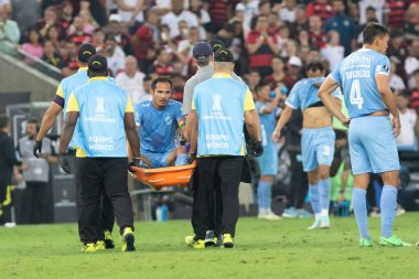 Rio de Janeiro (RJ), Brezilya 08 / 15 / 2024 - Flamengo ve Bolivar arasında oynanan maçta çekildi, 2024 Copa Libertadores da America, Mario Filho Stadyumu 'nda (Maracana)