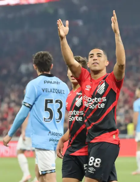 stock image CURITIBA (PR) Brazil 08/15/2024 Player Christian celebrates his goal during the match between Athletico and Belgrano, valid for the Round of 16 of the South American Cup, at Ligga Arena 