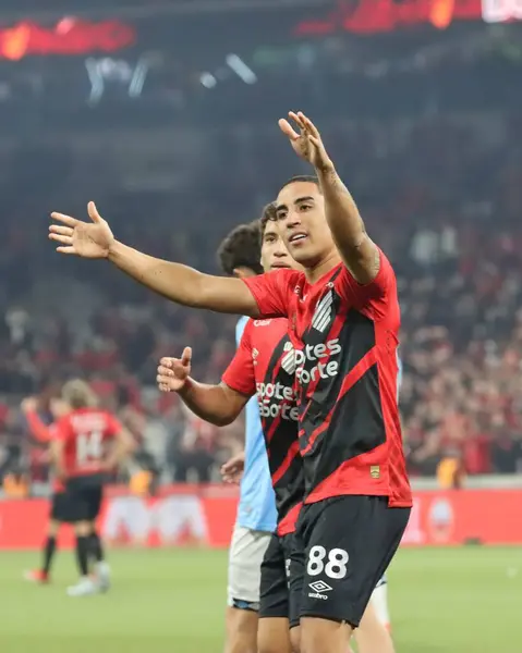 stock image CURITIBA (PR) Brazil 08/15/2024 Player Christian celebrates his goal during the match between Athletico and Belgrano, valid for the Round of 16 of the South American Cup, at Ligga Arena 