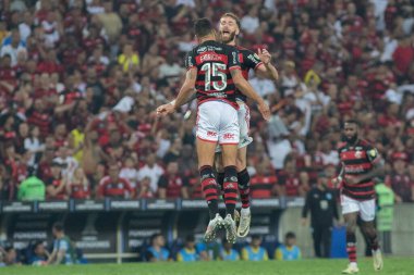 Rio de Janeiro (RJ), Brezilya 08 / 15 / 2024 - Oyuncu Leo Pereira, Flamengo ve Bolivar arasında oynanan ve 2024 Copa Libertadores da America 'nın 16.