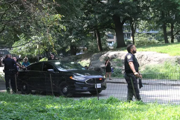 stock image NYPD's Presence In Central Park To Curb Crime and Robberies. August 15, 2024, New York, USA: The presence of NYPD  in Central Park to curb crime and robberies due to alarming rate of criminals stealing cellphones and electronic devices