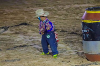 SANTO ANTONIO DA PLATINA (PR) Brazil 08/16/2024 - Bullfighting Rodeo at the Efapi arena in its 52nd edition, with the presence of the Queen, Princess and other female representatives. clipart