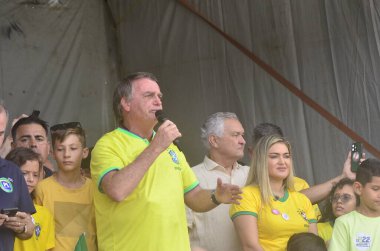 NATAL (RN), Brezilya 08 / 16 / 2024 - Eski başkan Jair Messias Bolsonaro, Extremoz, Natal, Parnamirim ve Mossoro kentlerinden başlayarak Rio Grande do Norte 'de bu sabah 22.