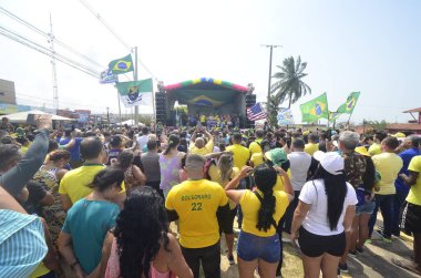 NATAL (RN), Brezilya 08 / 16 / 2024 - Eski başkan Jair Messias Bolsonaro, Extremoz, Natal, Parnamirim ve Mossoro kentlerinden başlayarak Rio Grande do Norte 'de bu sabah 22.