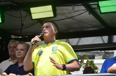NATAL (RN), Brezilya 08 / 16 / 2024 - Eski başkan Jair Messias Bolsonaro, Extremoz, Natal, Parnamirim ve Mossoro kentlerinden başlayarak Rio Grande do Norte 'de bu sabah 22.