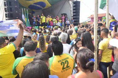 NATAL (RN), Brazil 08/16/2024 - Former president Jair Messias Bolsonaro, inaugurated this morning Route 22 in 8 cities in Rio Grande do Norte, starting with the cities of Extremoz, Natal, Parnamirim and Mossoro clipart