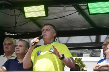 NATAL (RN), Brezilya 08 / 16 / 2024 - Eski başkan Jair Messias Bolsonaro, Extremoz, Natal, Parnamirim ve Mossoro kentlerinden başlayarak Rio Grande do Norte 'de bu sabah 22.