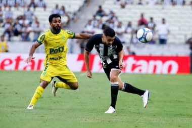 Fortaleza (CE), Brazil 08 / 17 / 2024 - Ceara (CE) ile Mirassol (SP) arasında oynanan karşılaşmada Danielzinho ve Rafael Ramos, 2024 Brezilya Şampiyonası 'nın 21. turu için geçerli olan Serie B