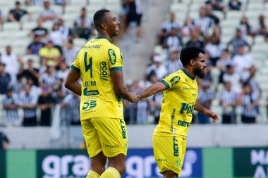 Fortaleza (CE), Brezilya 08 / 17 / 2024 - Oyuncu Luiz Otavio, Ceara (CE) ile Mirassol (SP) arasındaki maçta Mirassol 'un ilk golünü kutluyor.
