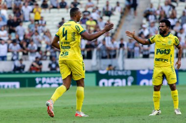 Fortaleza (CE), Brezilya 08 / 17 / 2024 - Oyuncu Luiz Otavio, Ceara (CE) ile Mirassol (SP) arasındaki maçta Mirassol 'un ilk golünü kutluyor.