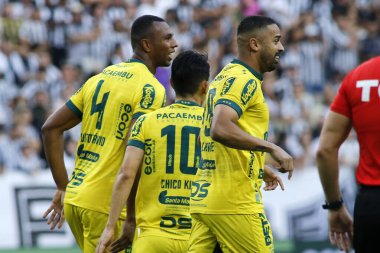 Fortaleza (CE), Brezilya 08 / 17 / 2024 - Oyuncu Luiz Otavio, Ceara (CE) ile Mirassol (SP) arasındaki maçta Mirassol 'un ilk golünü kutluyor.