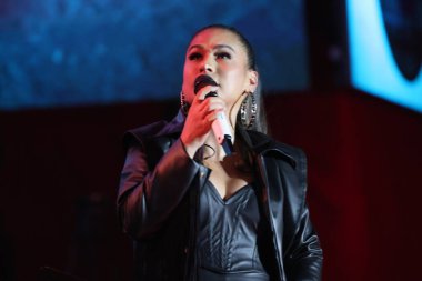 SAO PAULO (SP), Brezilya 08 / 17 / 2024 - Şarkıcı Simone Mendes, Farraial sırasında, Brezilya 'nın en büyük country müzik festivallerinden biri olan Arena Anhembi' de düzenlendi