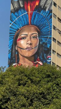 SAO PAULO (SP), Brezilya 08 / 18 / 2024 Sao Paulo kentinin orta kesimindeki Parque Augusta 'ya turist ve ziyaretçi hareketi, yüksek kış sıcaklıklarıyla, halk bu Pazar öğleden sonra parkı doldurdu.