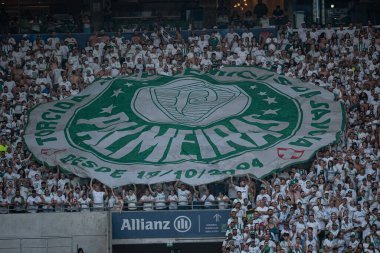 Sao Paulo (SP), Brezilya 08 / 18 / 2024 - Palmeiras ve Sao Paulo arasında oynanan karşılaşmada Palmeiras taraftarları, Brezilya Şampiyonası 'nın 23.