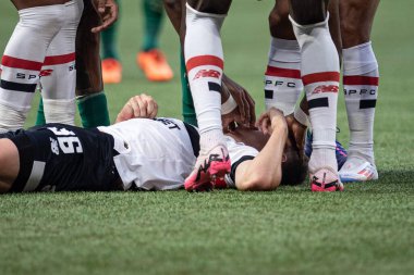 Sao Paulo (SP), 08 / 18 / 2024 - Patryck Lanza, Palmeiras ve Sao Paulo arasında oynanan maçta yaralandı.