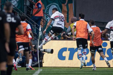 Sao Paulo (SP), Brezilya 08 / 18 / 2024 - Luciano, Brezilya Şampiyonası 'nın 23. turunda geçerli olan Palmeiras ve Sao Paulo arasındaki maçtaki golünü kutluyor