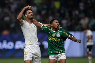 Sao Paulo (SP), Brezilya 08 / 18 / 2024 - Flaco Lopez, Brezilya Şampiyonası 'nın 23. turunda geçerli olan Palmeiras ve Sao Paulo arasındaki maçta ilk golünü kutladı