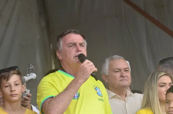 stock image NATAL (RN), Brazil 08/16/2024 - Former president Jair Messias Bolsonaro, inaugurated this morning Route 22 in 8 cities in Rio Grande do Norte, starting with the cities of Extremoz, Natal, Parnamirim and Mossoro