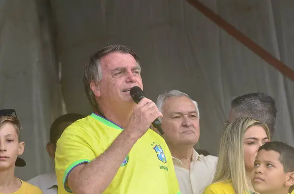 stock image NATAL (RN), Brazil 08/16/2024 - Former president Jair Messias Bolsonaro, inaugurated this morning Route 22 in 8 cities in Rio Grande do Norte, starting with the cities of Extremoz, Natal, Parnamirim and Mossoro