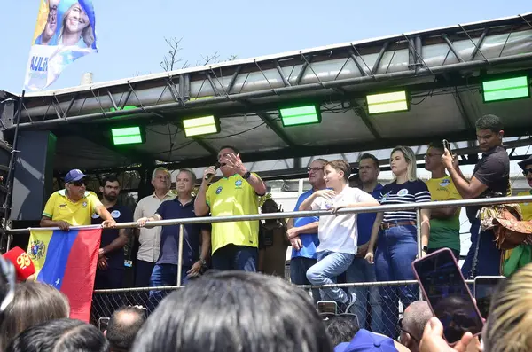 stock image NATAL (RN), Brazil 08/16/2024 - Former president Jair Messias Bolsonaro, inaugurated this morning Route 22 in 8 cities in Rio Grande do Norte, starting with the cities of Extremoz, Natal, Parnamirim and Mossoro