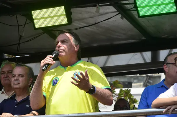 NATAL (RN), Brezilya 08 / 16 / 2024 - Eski başkan Jair Messias Bolsonaro, Extremoz, Natal, Parnamirim ve Mossoro kentlerinden başlayarak Rio Grande do Norte 'de bu sabah 22.