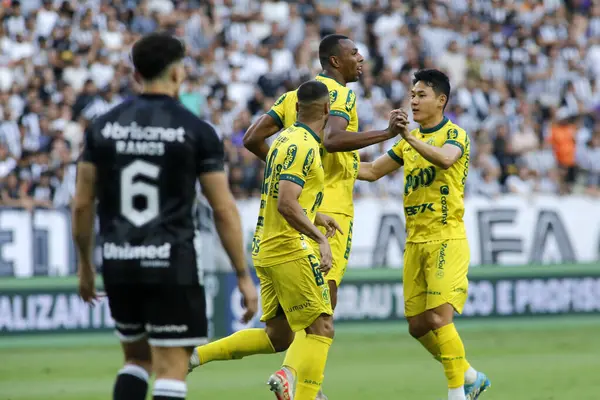 stock image Fortaleza (CE), Brazil  08/17/2024 - Player Luiz Otavio celebrates Mirassol's first goal during the match between Ceara (CE) and Mirassol (SP), valid for the 21st round of the 2024 Brazilian Championship Serie B