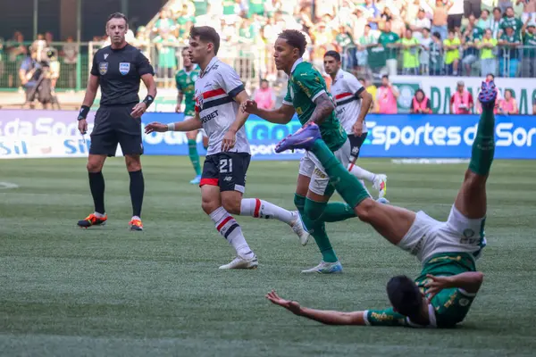 Sao Paulo (SP), 08 / 18 / 2024 - Palmeiras ve Sao Paulo arasında oynanan maçta, Brezilya Şampiyonası 'nın 23. turu için geçerli olan oyuncu Damian Bobadilla, 18 Ağustos 2024 Pazar günü öğleden sonra