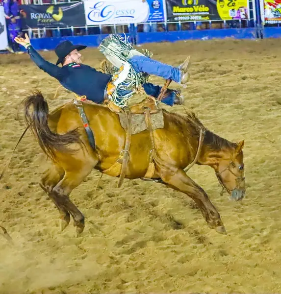 stock image SANTO ANTONIO DA PLATINA (PR) Brazil 08/18/2024- - On the last day of the 52nd Efapi Expo 2024, the Horse Rodeo ended on the evening of Sunday, August 18, 2024.