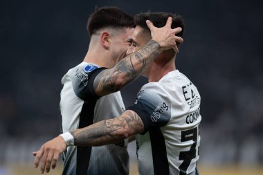 Sao Paulo (SP), Brezilya 08 / 20 / 2024 - Rodrigo Garro, Corinthians ve Red Bull Bragantino arasındaki maçtaki golünü kutluyor.