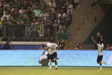 Sao Paulo (SP), Brezilya 08 / 21 / 2024 - Botafogo oyuncusu Igor Jesus, Palmeiras ve Botafogo arasında oynanan ve Copa Conmebol Libertadores 'in 16 raundunun ikinci ayağı için geçerli olan maçta golünü attı ve kutladı.