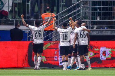 Sao Paulo (SP), Brezilya 08 / 21 / 2024 - Botafogo oyuncusu Igor Jesus, Palmeiras ve Botafogo arasında oynanan ve Copa Conmebol Libertadores 'in 16 raundunun ikinci ayağı için geçerli olan maçta golünü attı ve kutladı.