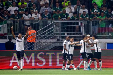 Sao Paulo (SP), Brezilya 08 / 21 / 2024 - Botafogo oyuncusu Igor Jesus, Palmeiras ve Botafogo arasında oynanan ve Copa Conmebol Libertadores 'in 16 raundunun ikinci ayağı için geçerli olan maçta golünü attı ve kutladı.