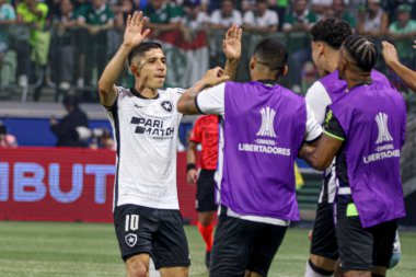 Sao Paulo (SP), Brezilya 08 / 21 / 2024 - Botafogo oyuncusu Savarino, Palmeiras ile Botafogo arasında oynanan karşılaşmada golünü attı ve Copa Conmebol Libertadores 'in 16 raundunun ikinci ayağı için geçerli olan golünü kutladı.