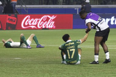 Sao Paulo (SP), Brezilya 08 / 21 / 2024 - Botafogo, Palmeiras ile Botafogo arasında oynanan ve Copa Conmebol Libertadores 'in 16 raundunun ikinci ayağı için geçerli olan karşılaşmayı kutluyor