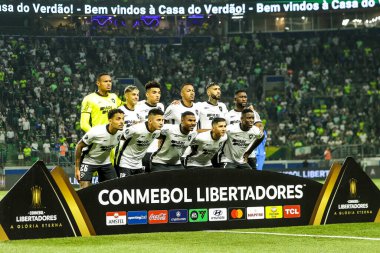 Sao Paulo (SP), Brezilya 08 / 21 / 2024 - Palmeiras ve Botafogo arasındaki maçta Botafogo takımı, Copa Conmebol Libertadores 'in 16 raundunun ikinci ayağı için geçerli