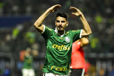 Sao Paulo (SP), Brezilya 08 / 21 / 2024 - Copa Conmebol Libertadores 'in 16 raundunun ikinci ayağı için geçerli olan Palmeiras ve Botafogo arasındaki maçta Flaco Lopez golünü kutluyor