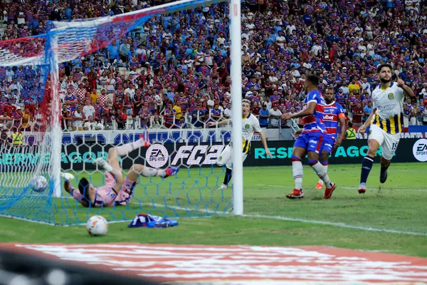 stock image FORTALEZA (CE), Brazil 08/21/2024 - Player Mallo celebrates his goal during the match between Fortaleza and Rosario Central, valid for the Round of 16 of Conmebol Sudamericana 2024