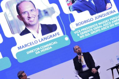Sao Paulo (SP), Brezilya 08 / 22 / 2024 - Marcelo Langrafe, Ticaret Direktörü ve CRM Honda Güney Amerika LTDa ve Moto Honda da Amazonia, otomobil üreticileri ve bayiler arasındaki ilişki konulu bir panel sırasında 