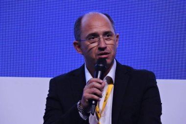 Sao Paulo (SP), Brezilya 08 / 22 / 2024 - Marcelo Langrafe, Ticaret Direktörü ve CRM Honda Güney Amerika LTDa ve Moto Honda da Amazonia, otomobil üreticileri ve bayiler arasındaki ilişki konulu bir panel sırasında 