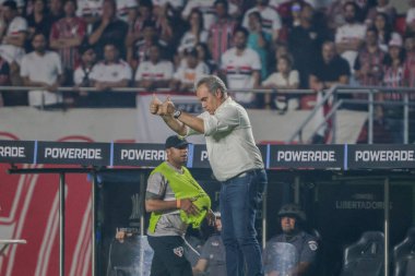 Sao Paulo (SP), Brezilya 08 / 22 / 2024 - Koç Martin Lasarte, Sao Paulo ve Nacional arasında oynanan maçta, Conmebol Libertadores Kupası 'nın 16.