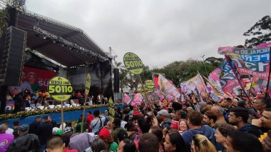 Sao Paulo (SP), Brezilya 08 / 24 / 2024 - Brezilya Cumhuriyeti Cumhurbaşkanı Luiz Inacio Lula da Silva Sao Paulo Guilherme Boulos (PT) ve Marta Suplicy (PT) belediye başkanlığı adaylarının mitingine katıldı.)